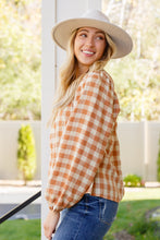 Load image into Gallery viewer, W23 One Fine Afternoon Gingham Plaid Top In Caramel
