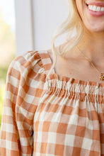 Load image into Gallery viewer, W23 One Fine Afternoon Gingham Plaid Top In Caramel
