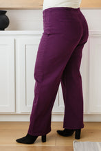 Load image into Gallery viewer, MICA-  Petunia High Rise Wide Leg Jeans in Plum
