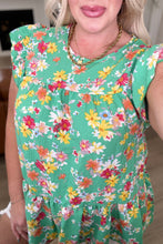 Load image into Gallery viewer, HAPTICS-  Understanding the Assignment Floral Babydoll Top in Green

