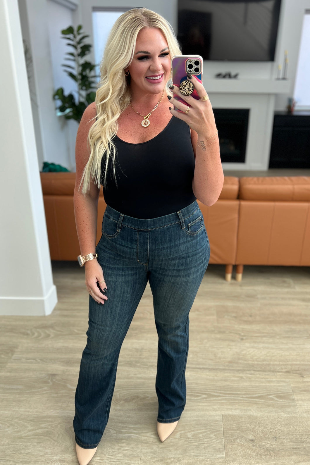 JB Ricki High Rise Pull on Slim Bootcut Jeans (Sizes 0-24)