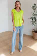 Load image into Gallery viewer, DEAR SCARLETT- Ruched Cap Sleeve Top in Neon Green

