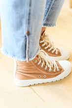 Load image into Gallery viewer, Corkys-  Run Me Down Velvet High Tops in Tan
