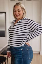 Load image into Gallery viewer, Self Improvement V-Neck Striped Sweater (Reg &amp; Curvy)
