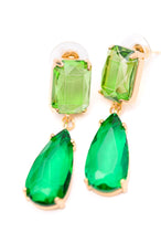 Load image into Gallery viewer, AVE SHOPS- Sparkly Spirit Drop Crystal Earrings in Green

