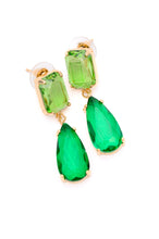 Load image into Gallery viewer, AVE SHOPS- Sparkly Spirit Drop Crystal Earrings in Green
