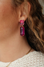 Load image into Gallery viewer, PF- Sparkly Spirit Rectangle Crystal Earrings in Pink (Re. $14)

