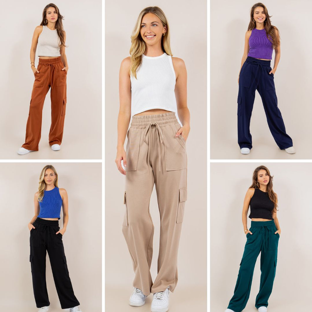 PREORDER: Ponte Stretch Cargo Pants In Five Colors ~ End 8/22