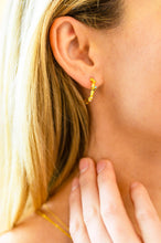 Load image into Gallery viewer, Waterproof, No Tarnish, Santana Studded Hoop Earrings
