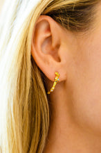 Load image into Gallery viewer, Waterproof, No Tarnish, Santana Studded Hoop Earrings
