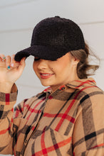 Load image into Gallery viewer, AVE. SHOPS- Lyla Sherpa Ball Cap in Black
