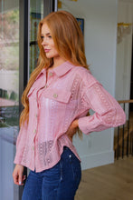 Load image into Gallery viewer, VERY J- Sweeter Than Nectar Lace Button Down in Rose
