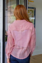 Load image into Gallery viewer, VERY J- Sweeter Than Nectar Lace Button Down in Rose
