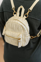 Load image into Gallery viewer, SP24- Take It with You Quilted Mini Backpack in Cream
