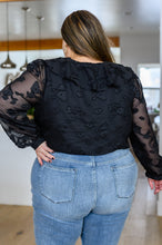 Load image into Gallery viewer, W23 Think of Me Ruffle Long Sleeve Bodysuit in Black
