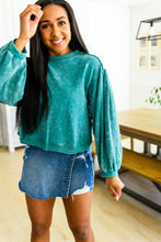 Load image into Gallery viewer, W23 Tied Up In Cuteness Mineral Wash Sweater in Teal
