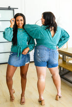 Load image into Gallery viewer, W23 Tied Up In Cuteness Mineral Wash Sweater in Teal
