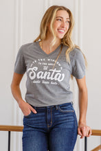 Load image into Gallery viewer, To the Window Graphic V Neck Tee in Gray
