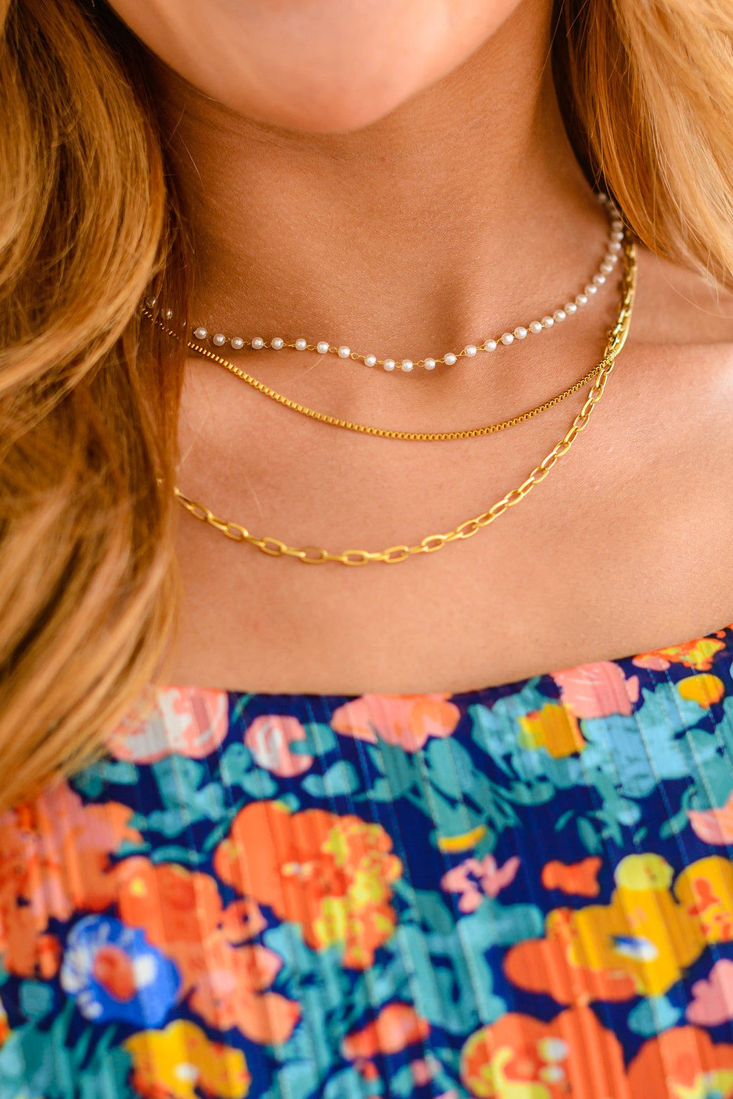 AVE SHOPS- WATERPROOF, NO TARNISH, Triple Threat Layered Necklace