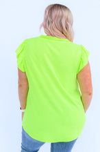 Load image into Gallery viewer, SP24- Under Neon Lights Ruffle Sleeve Top
