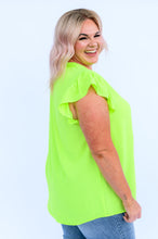 Load image into Gallery viewer, SP24- Under Neon Lights Ruffle Sleeve Top
