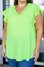 Load image into Gallery viewer, SP24- Under Neon Lights Ruffle Sleeve Top
