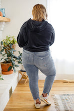 Load image into Gallery viewer, W23 Velvet Icon Hoodie In Grey Blue (Reg &amp; Curvy)

