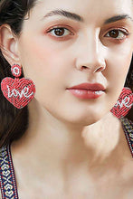 Load image into Gallery viewer, Valentines *Love Spell* : Beaded Heart Earrings
