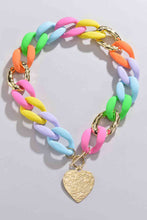 Load image into Gallery viewer, Multicolored Stainless Steel Heart Pendant Necklace
