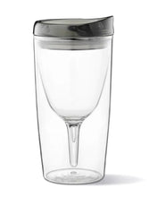 Load image into Gallery viewer, Portable Wine Cup with Acrylic Lid in Black
