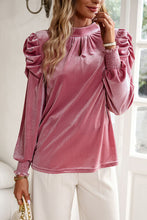 Load image into Gallery viewer, Valentines *Velvet Touch* : Puff Sleeve Blouse
