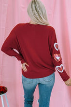 Load image into Gallery viewer, Valentines *Heart on my Sleeve* : Sequin Long Sleeve T-Shirt
