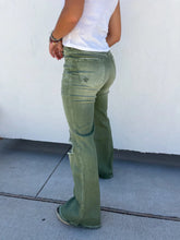 Load image into Gallery viewer, PREORDER: TALL Blakeley Distressed Jeans In Olive and Camel TALL Inseam Ends 8/15

