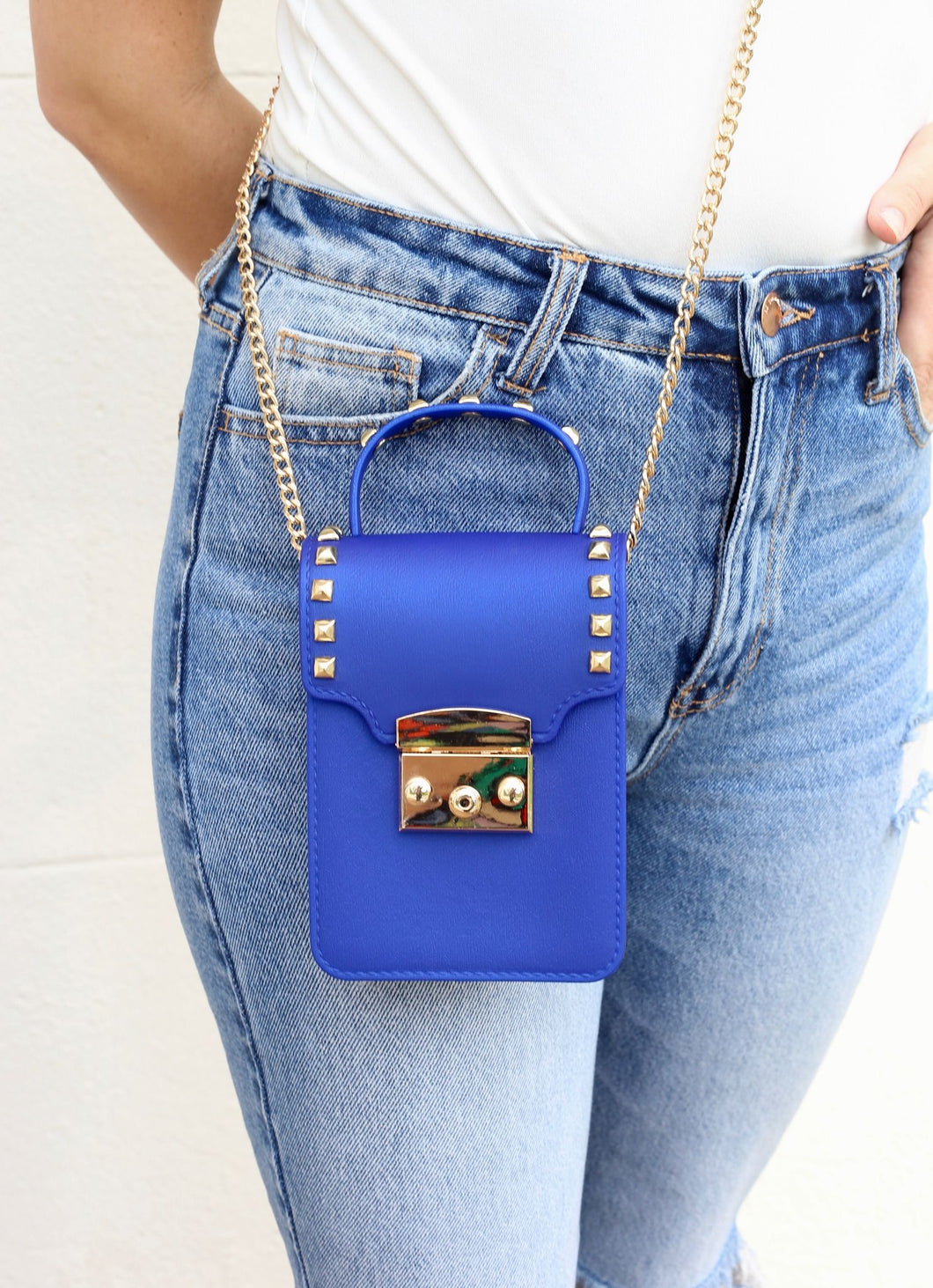 Chic Royal Blue Studded Crossbody