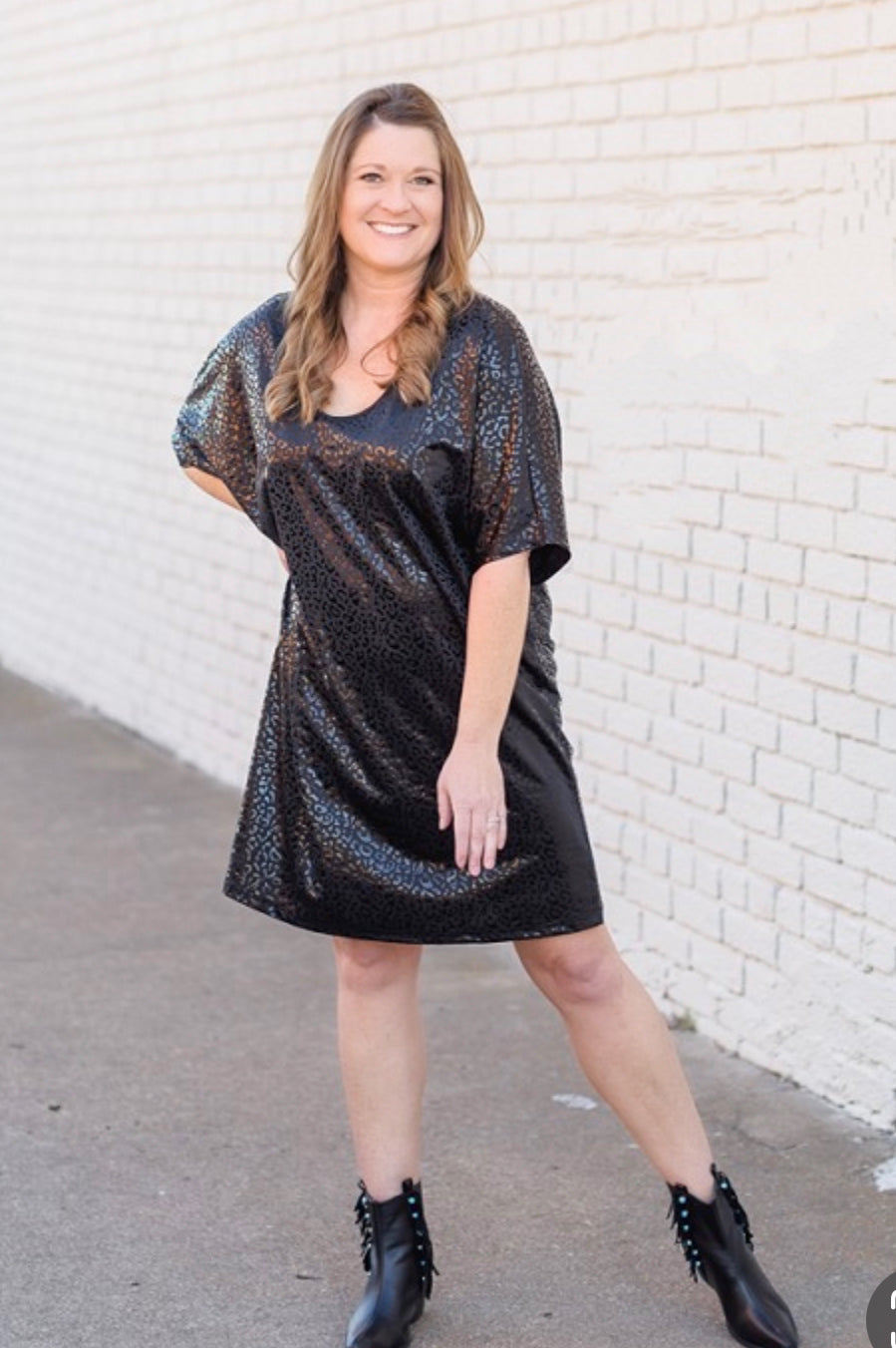 *Crazy Train* Liquid Leopard Show Stopper Dress (Reg & Plus)