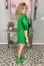 Load image into Gallery viewer, Christmas Sparkle Dress *Green* (OS &amp; Curvy)
