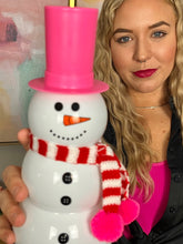 Load image into Gallery viewer, Holds Entire Bottle of Wine Snowman Sipper
